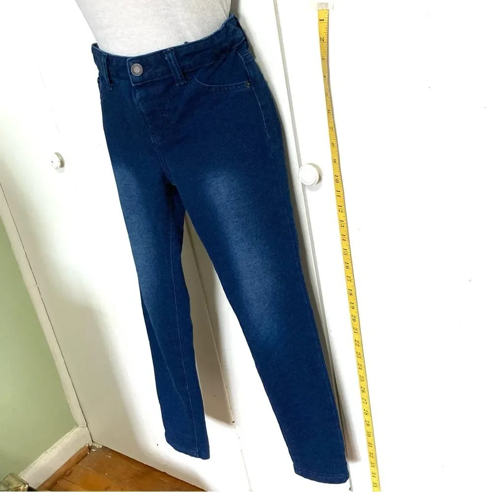CAT and JACK Mid Rise Soft Knit Stretch Jeggings Dark Denim Blue Girls 10 12